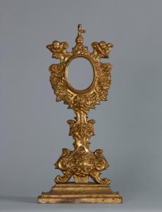 Italy, 16th century. Monstrance, gilded wood